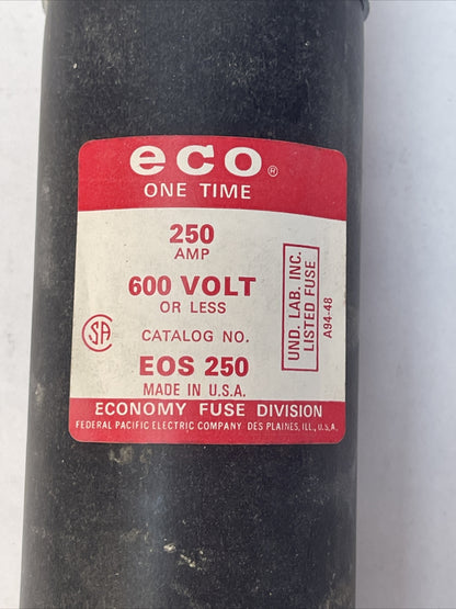 ECONOMY EOS250 ECO ONE TIME FUSE 250AMP 600VAC