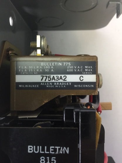 ALLEN BRADLEY 775-A3A2 REFRIGERATION STARTER 60A547 COIL 240V 60HZ