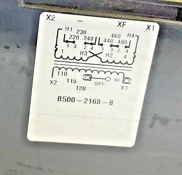 CUTLER HAMMER C0500E2AFB TRANSFORMER 500VA 50/60HZ