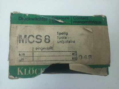DRUCKWACHTER KLOCKNER MOELLER MCS8 PRESSURE SWITCH 380V 10A, 125V 18KW, 220V