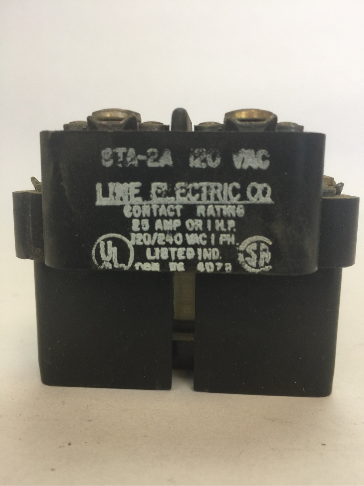 LINE ELECTRIC STA-2A RELAY 25AMP 1HP 2POLE 120VAC