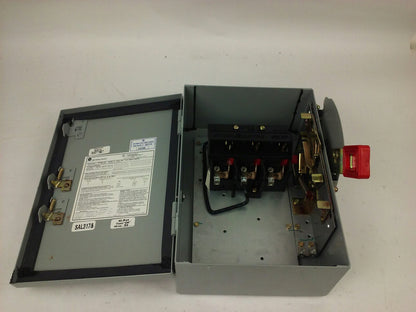 GE THN2261JDC H.D. SAFETY SWITCH 30A,600/250VDC, MODEL 10, TYPE 1,5,12 ENCLOSURE