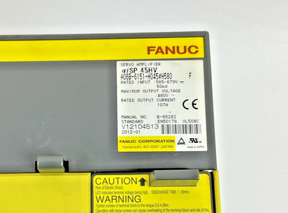 FANUC A06B-6151-H045#H580 SERVO AMPLIFIER 50KW 679VDC 480VAC 107A SER.F