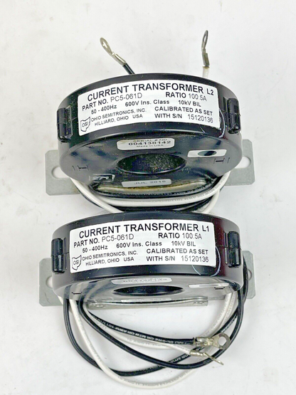 OHIO SEMITRONICS - PC5-061D - AC WATT TRANSDUCER WITH (2) CURRENT TRANSFORMERS