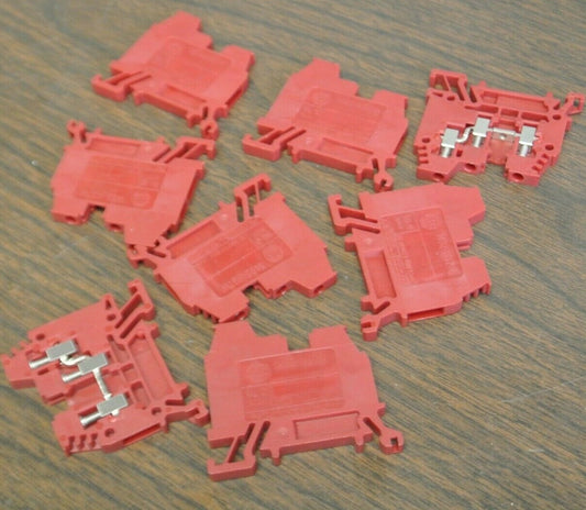 LOT of 8 / ALLEN-BRADLEY 1492-W3TW-RE TERMINAL BLOCKS / RED / NEW SURPLUS