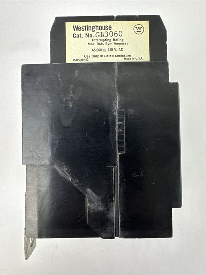 WESTINGHOUSE GB3060 CIRCUIT BREAKER 3POLE 60AMP 240VAC