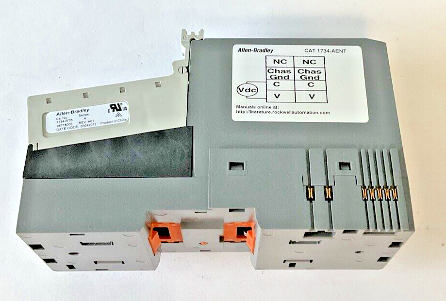 ALLEN BRADLEY 1734-AENT ETHERNET ADAPTER SER.A FW.3.009 24VDC W /1734-RTB