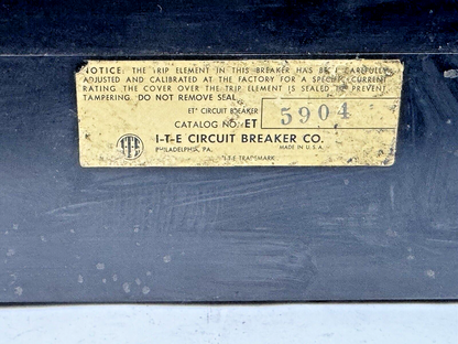 ITE - ET5904 - MOLDED CASE ET-225 FRAME CIRCUIT BREAKER - 150 A, 3 POLE, 600 VAC