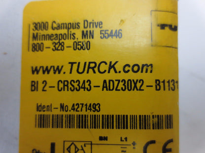 TURCK BI2CRS343-ADZ30X2-B1131/S34 INDUCTIVE PROXIMITY SENSOR - NEW SURPLUS