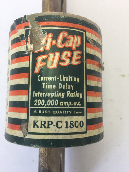 BUSS KRP-C 1800 HI-CAP FUSE CURRENT-LIMITING TIME DELAY 1800AMP 600VAC CLASS L