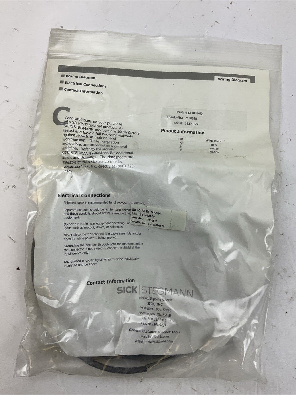 SICK STEGMANN DGV30-5S00030 ENCODER 8-24VDC DRIVER 7272 LINES 30