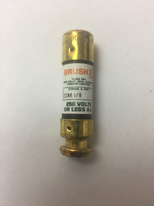 BRUSH/RELIANCE ECNR 1/8 FUSE 250VAC 1/8AMP (LOT OF 10)