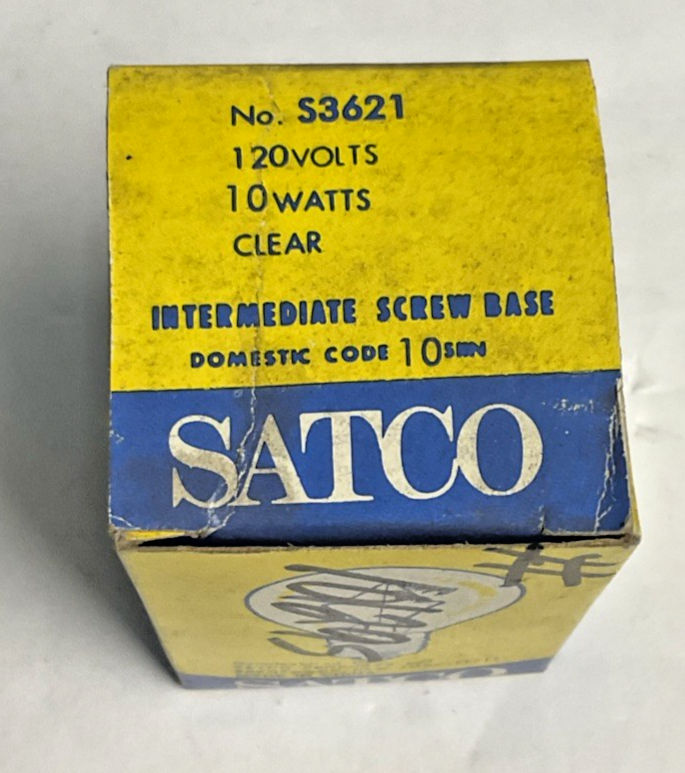 SATCO S3621 CLEAR BULB 120V 10WATTS ***LOTOF2***