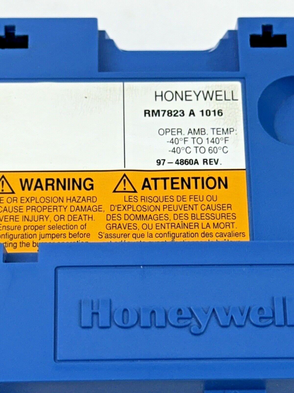 HONEYWELL - RM7823 A 1016 - ULTRAVIOLET FLAME AMPLIFIER - BURNER CONTROL