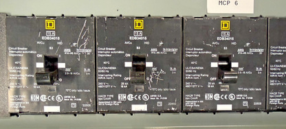 SQUARE D NF442L2C PANELBOARD E1 250A 600Y/347VAC W/ (9)EDB34015 15A CIR. BREAKER