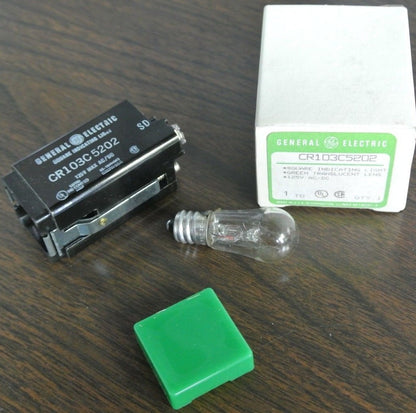 GE CR103C5202 - SQUARE INDICATING LIGHT - GREEN LENS - 125V AC/DC - NEW SURPLUS