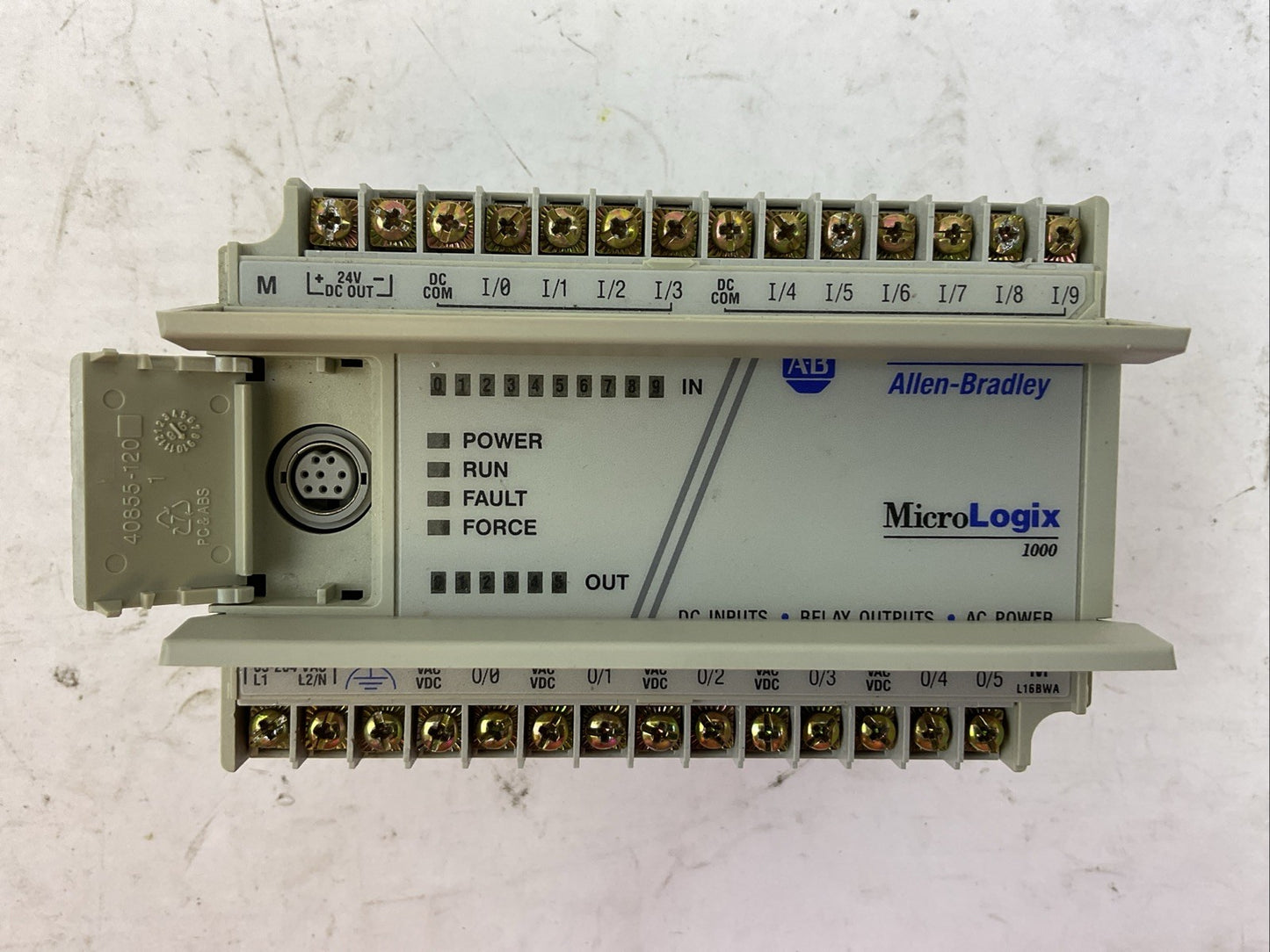 ALLEN BRADLEY 1761-L16BWA SER E FRN 1.0 MICROLOGIX 1000 CONTROLLER