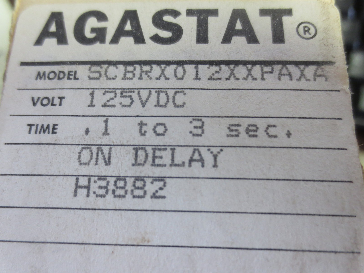 AGASTAT SCBRX012XXPAXA TIMING RELAY 120/60 - .1 to 3 Seconds - NEW SURPLUS