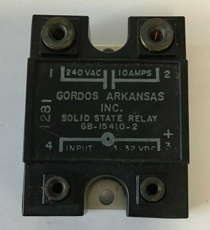 GORDOS ARKANSAS GB-15410-2 SOLID STATE RELAY 240VAC 10A 3-32VDC