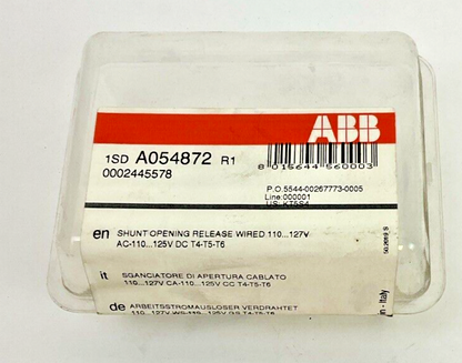 ABB 1SD A054872SHUNT OPENING RELEASE 125VDC 127VAC