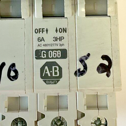ALLEN BRADLEY 1492-CB3G060 CIRCUIT BREAKER 6A 3HP SER.C ***LOTOF3***