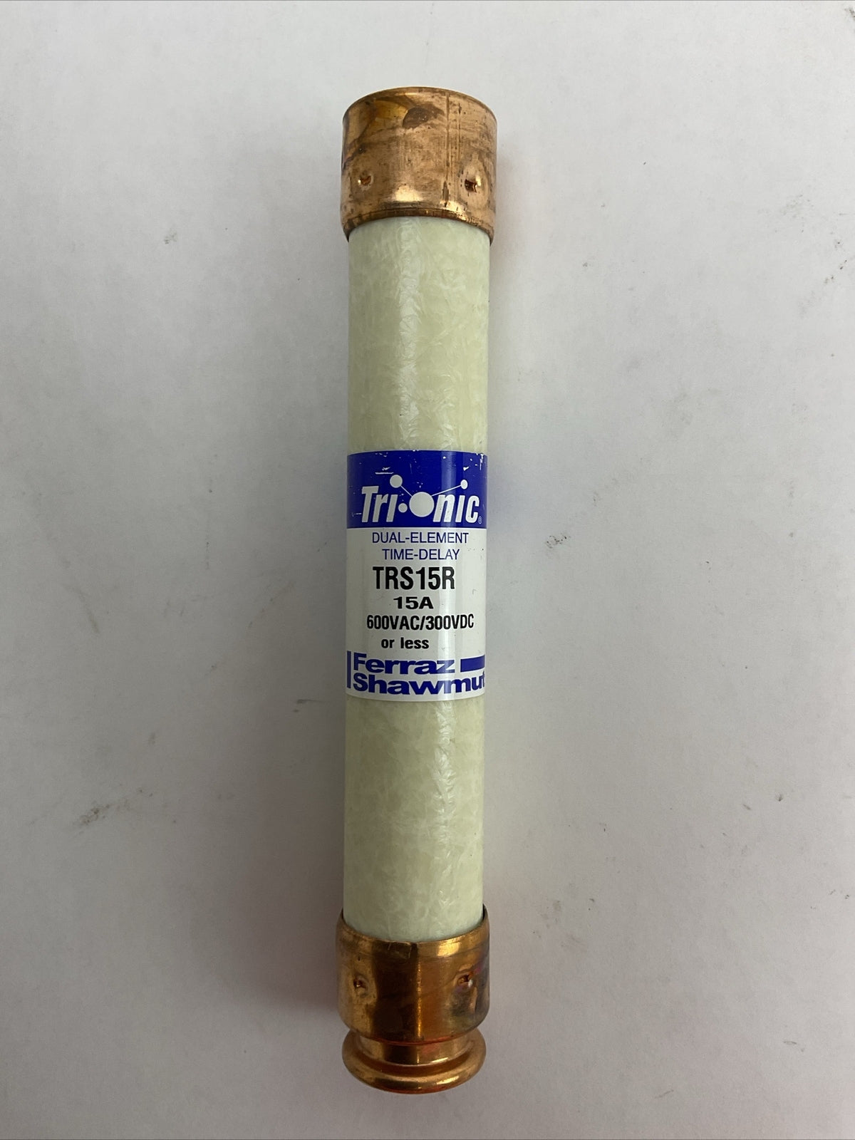 FERRAZ SHAWMUT TRS15R 15A 600VAC 300VDC TIME DELAY DUAL ELEMENT FUSE (LOT OF 2)