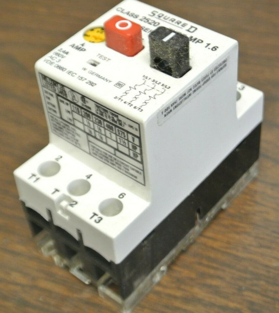 SQUARE D 2520 MP 1.6 MOTOR PROTECTIVE SWITCH / 1.6 - 2.4A / NEW SURPLUS