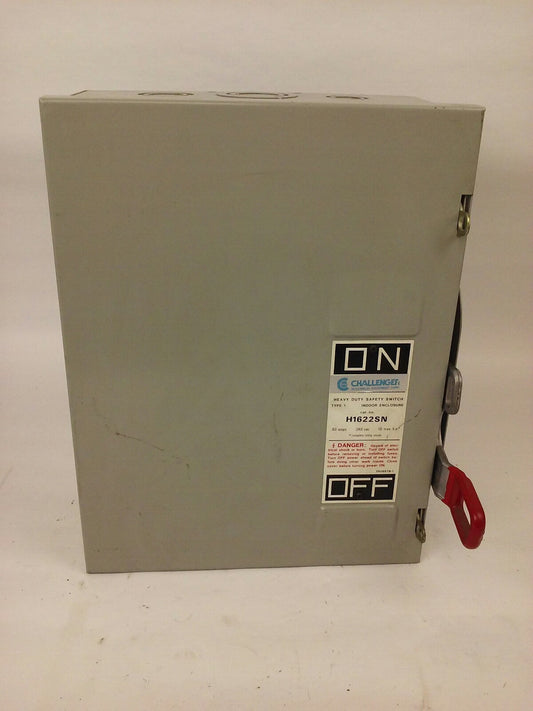 CHALLENGER H1622SN, H.D. SAFETY SWITCH, TYPE 1 INDOOR, 60A, 240V, FUSIBLE, NEW