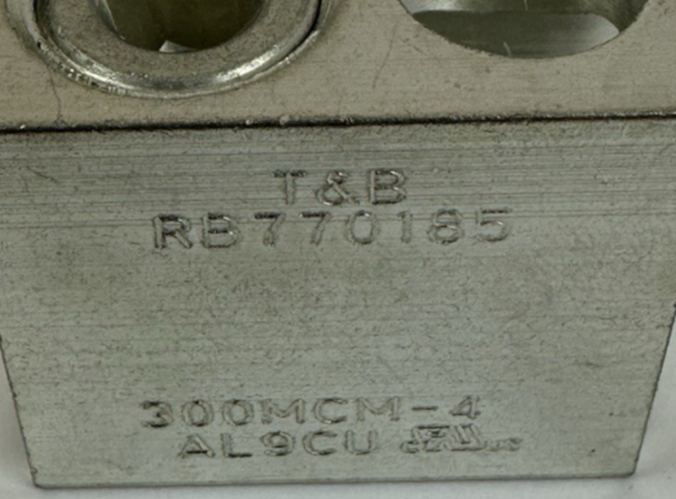 ABB Thomas & Betts RB770185 Terminal Lug Kit 3 Pieces 1/4" Hex Screw