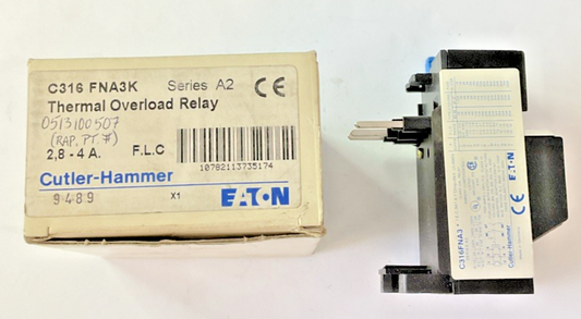 CUTLER HAMMER C316 FNA3K THERMAL OVERLOAD RELAY SER.A2 2.8-4A 690V 10A