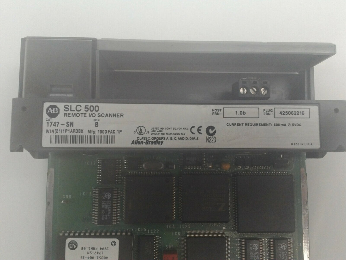 ALLEN BRADLEY 1747-SN SER B REMOTE /O SCANNER 1.0b CURRENT REQ. 600mA@5VDC