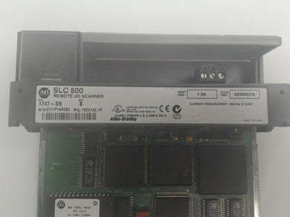 ALLEN BRADLEY 1747-SN SER B REMOTE /O SCANNER 1.0b CURRENT REQ. 600mA@5VDC
