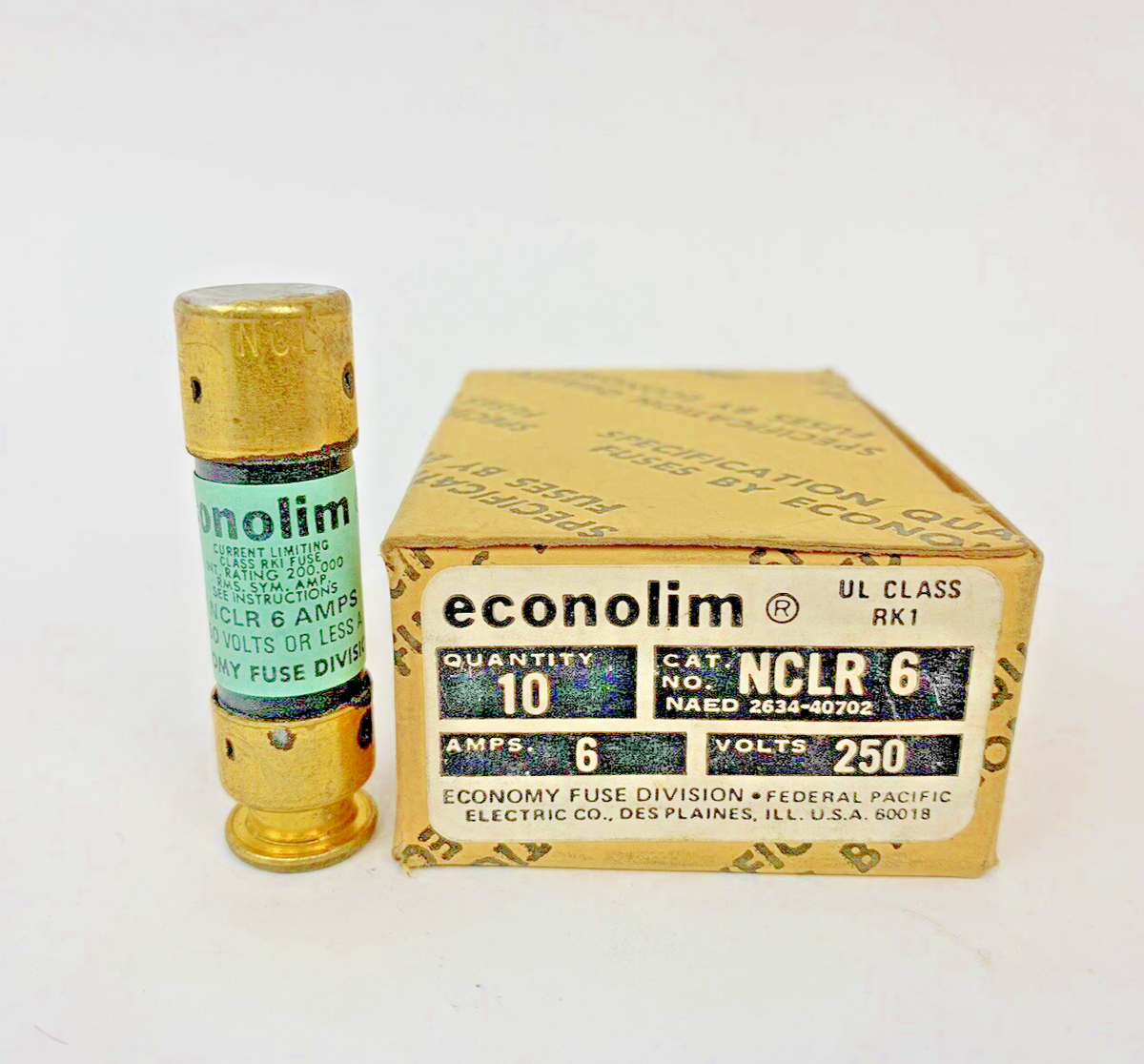 Economy Fuse - Econolim - NCLR 6 - 6A,  250V Fuse "Lot of 10"