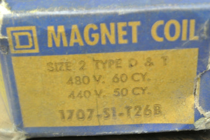 SQUARE D 1707-S1-T26B COIL / 440V, 50Hz / 480V, 60Hz / NEW SURPLUS