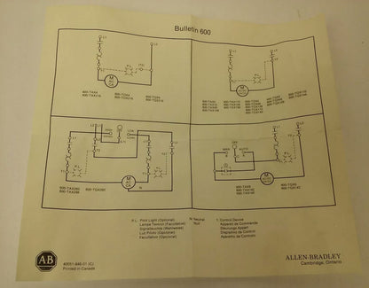 ALLEN BRADELY 600-TQX110 SER.B, MANUAL MOTOR STARTER  240V, NO KEY