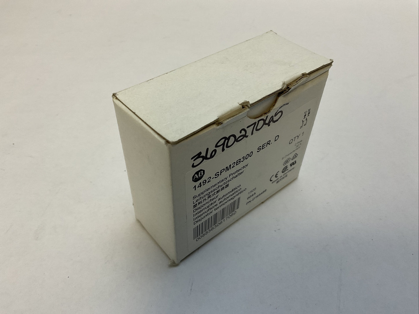 ALLEN BRADLEY 1492-SPM2B300 SER D SUPPLEMENTARY PROTECTOR 2POLE 30AMP