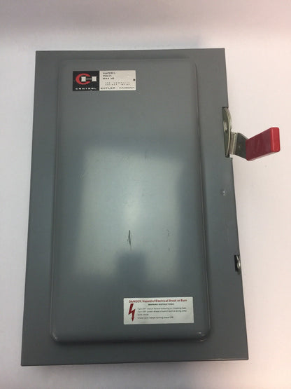 CUTLER HAMMER 4105H411 HEAVY DUTY FUSIBLE SAFETY SWITCH 600VAC 30AMP 4 POLES