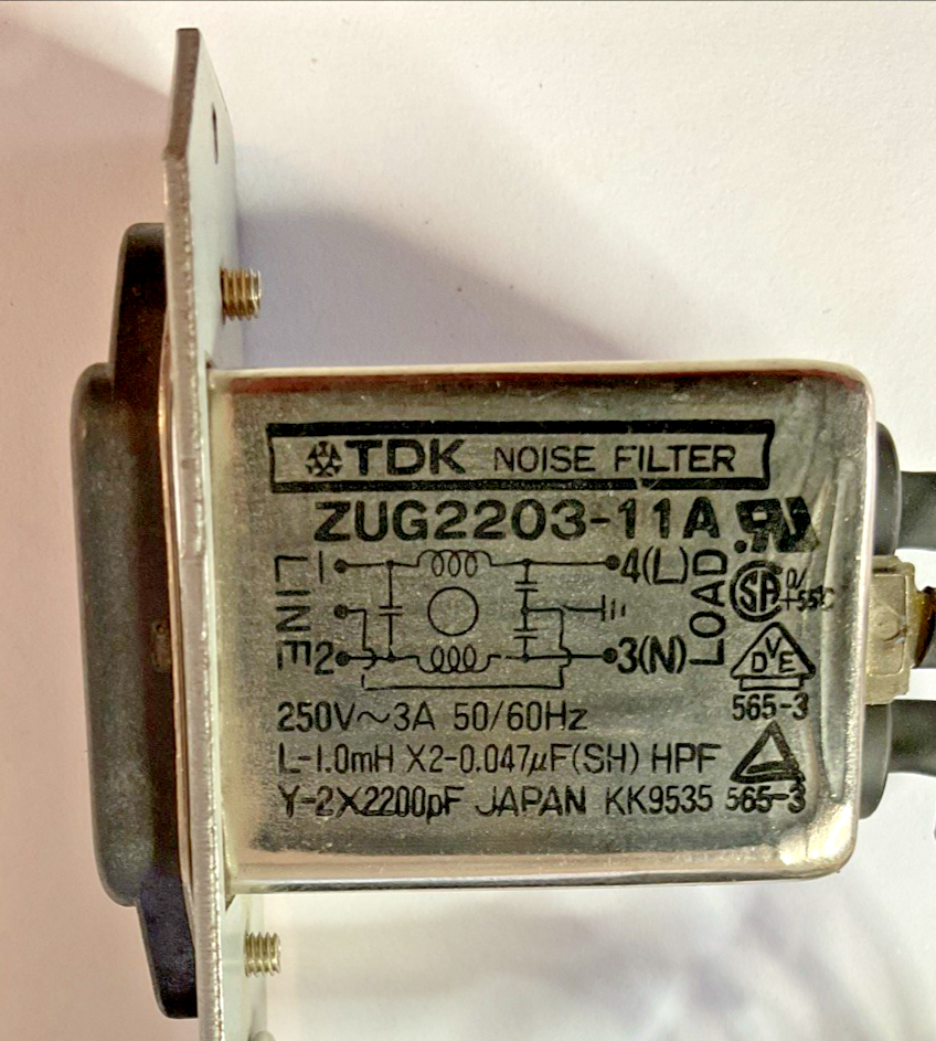 TDK ZUG2203-11A NOISE FILTER 50-60HZ 3A 250VAC