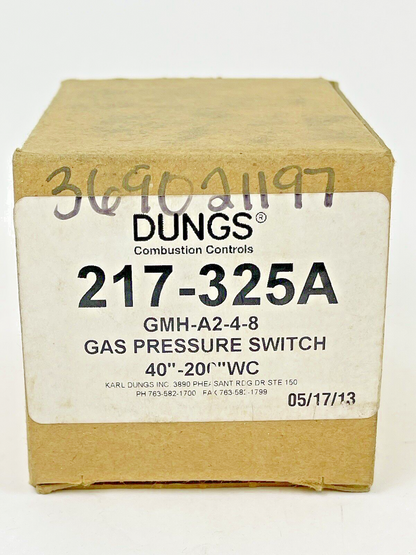 DUNGS - 217-325A - GAS PRESSURE SWITCH - A2-4-8 - NOW MODEL 266926