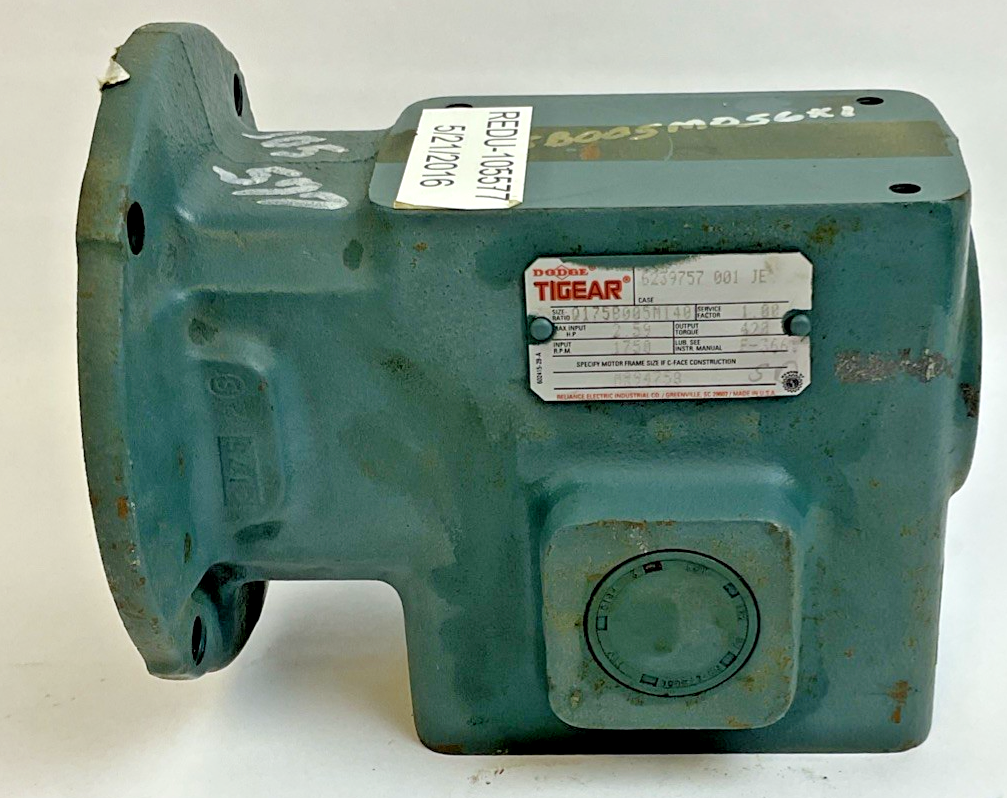 DODGE TIGEAR MR94758 GEAR REDUCER 5:1  1750RPM 2.59HP *HAS SHELF WEAR*