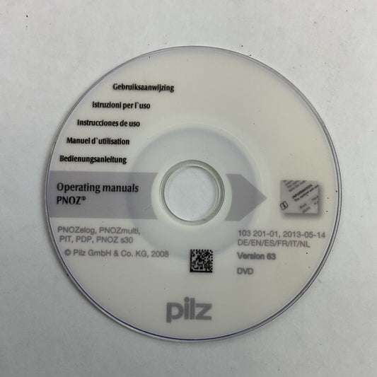 PILZ OPERATING MANUAL PNOZ DVD VERSION 63 103 201-01, 2013-05-14 DE/EN/ES/FR/IT/