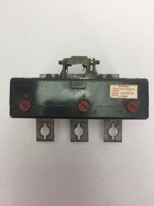 WESTINGHOUSE HKA3070T 70A TRIP UNIT 3POLE MAG TRIP-ADJ 350-700A