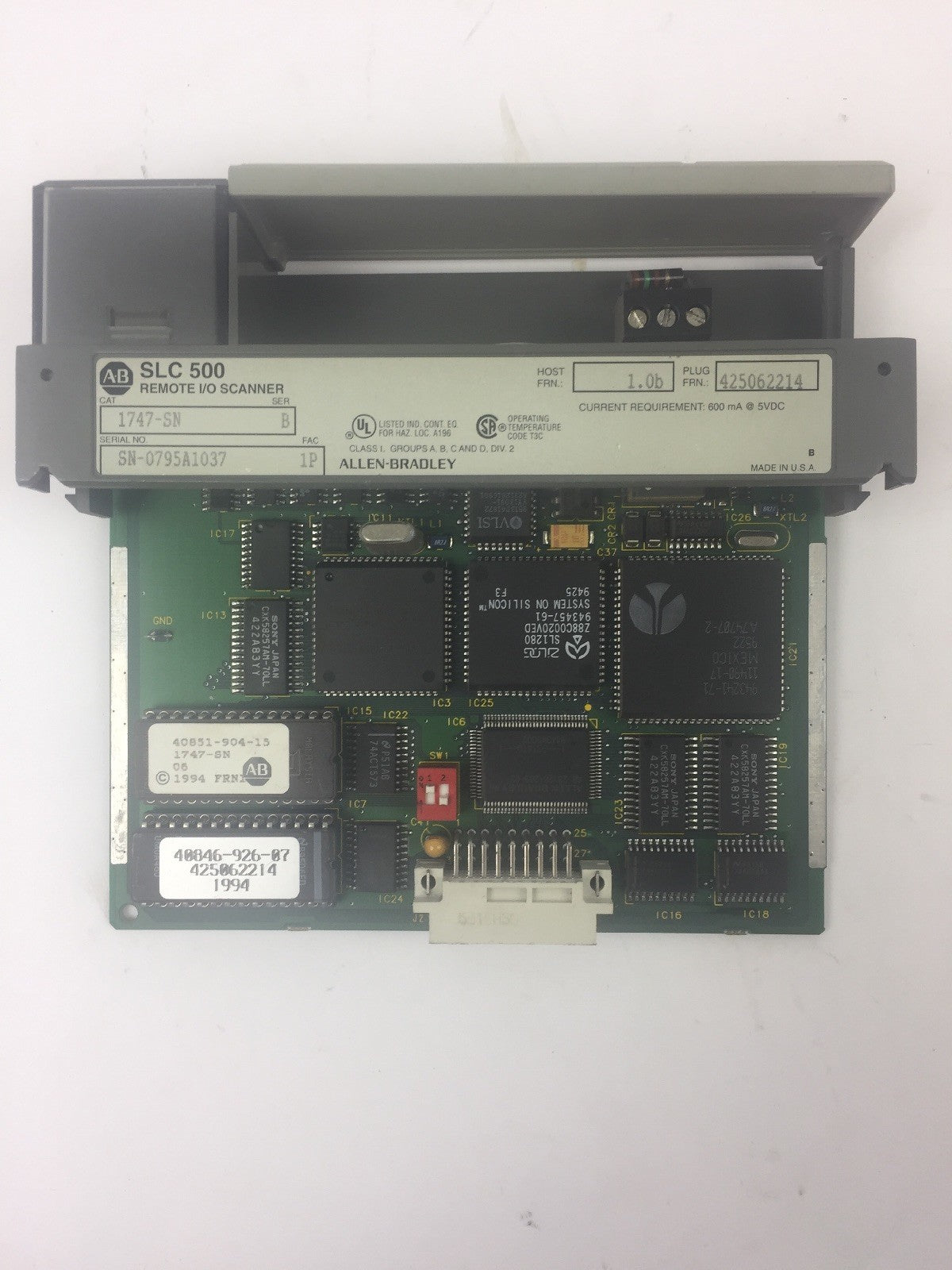 ALLEN BRADLEY 1747-SN REMOTE I/O SCANNER MODULE SER B