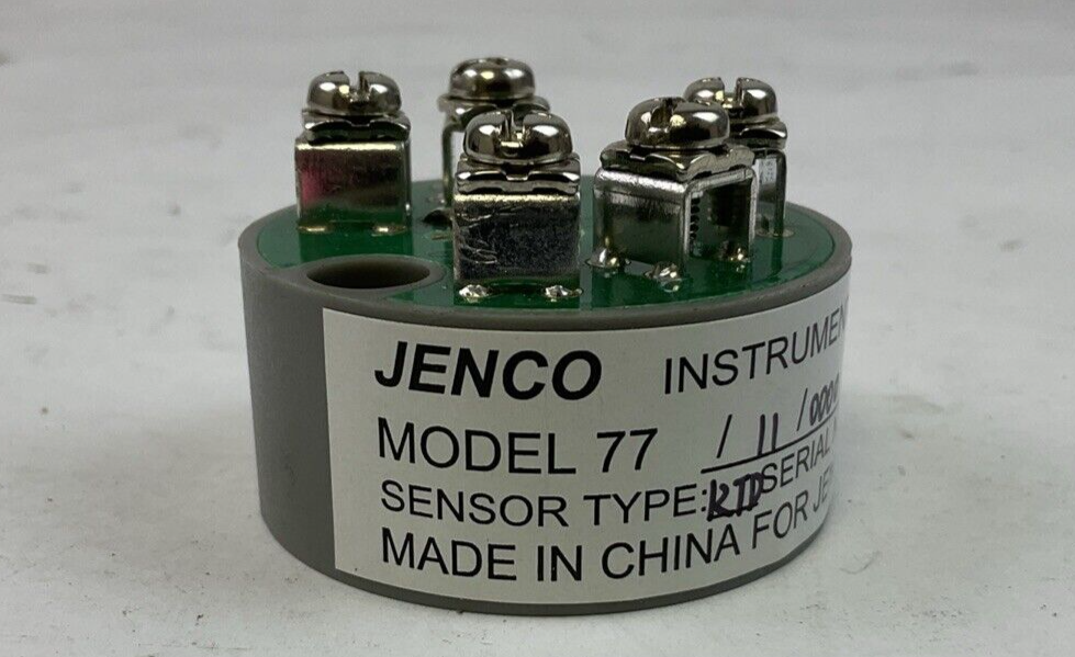JENCO MODEL 77/11/0000/0250/F TEMPERATURE TRANSMITTER 0-250°F TYPE RTD