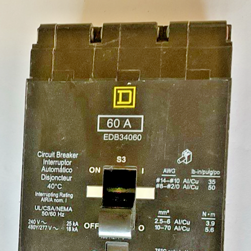 SQUARE D EDB34060 CIRCUIT BREAKER 60A 480/277V