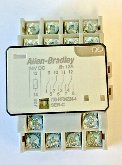 ALLEN BRADLEY 700-HN139 SOCKET 10A 300V W/ 700HF34Z24-4 RELAY 12A 24VDC SER.C