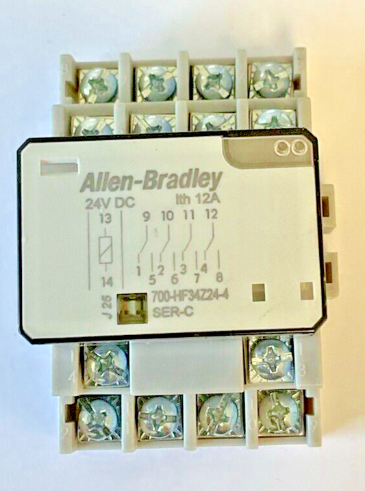 ALLEN BRADLEY 700-HN139 SOCKET 10A 300V W/ 700HF34Z24-4 RELAY 12A 24VDC SER.C