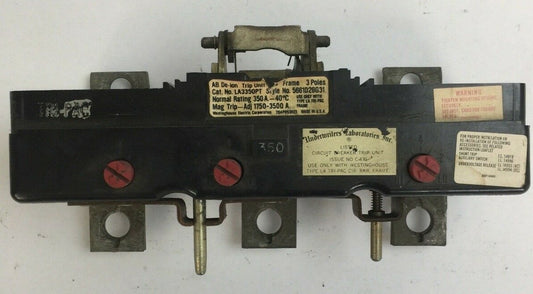 WESTINGHOUSE LA3350PT AB DE-ION TRIP UNIT 3POLE 350AMP 5661D26G31