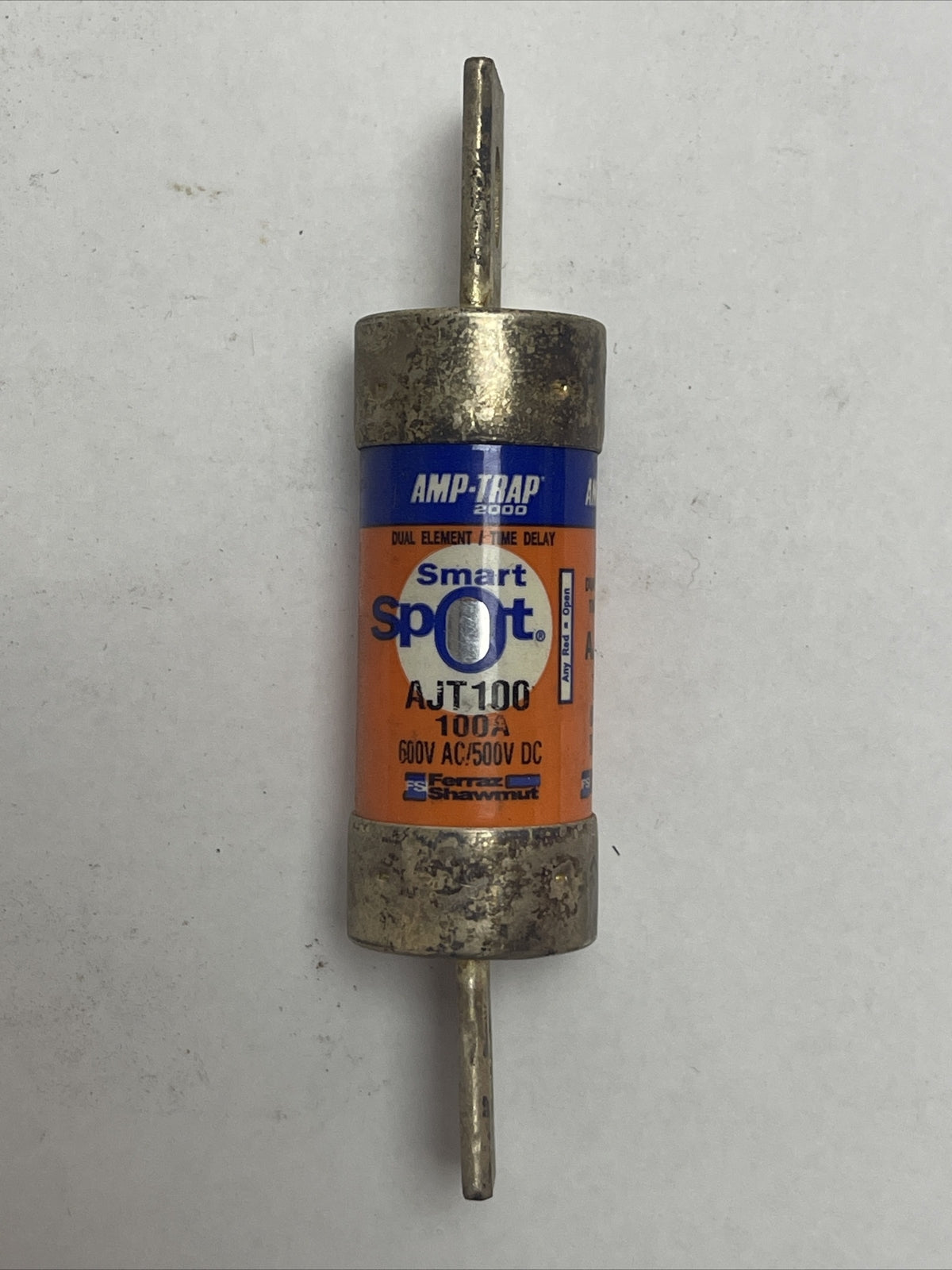 FERRAZ AJT100 AMP-TRAP DUAL ELEMENT TIME DELAY FUSE 100A 600VAC 500VDC CLASS J