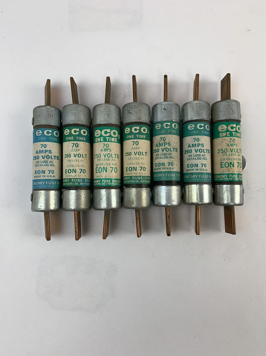 EON70 Economy Fuse Division 70A 250V Fuse "Lot of 6"